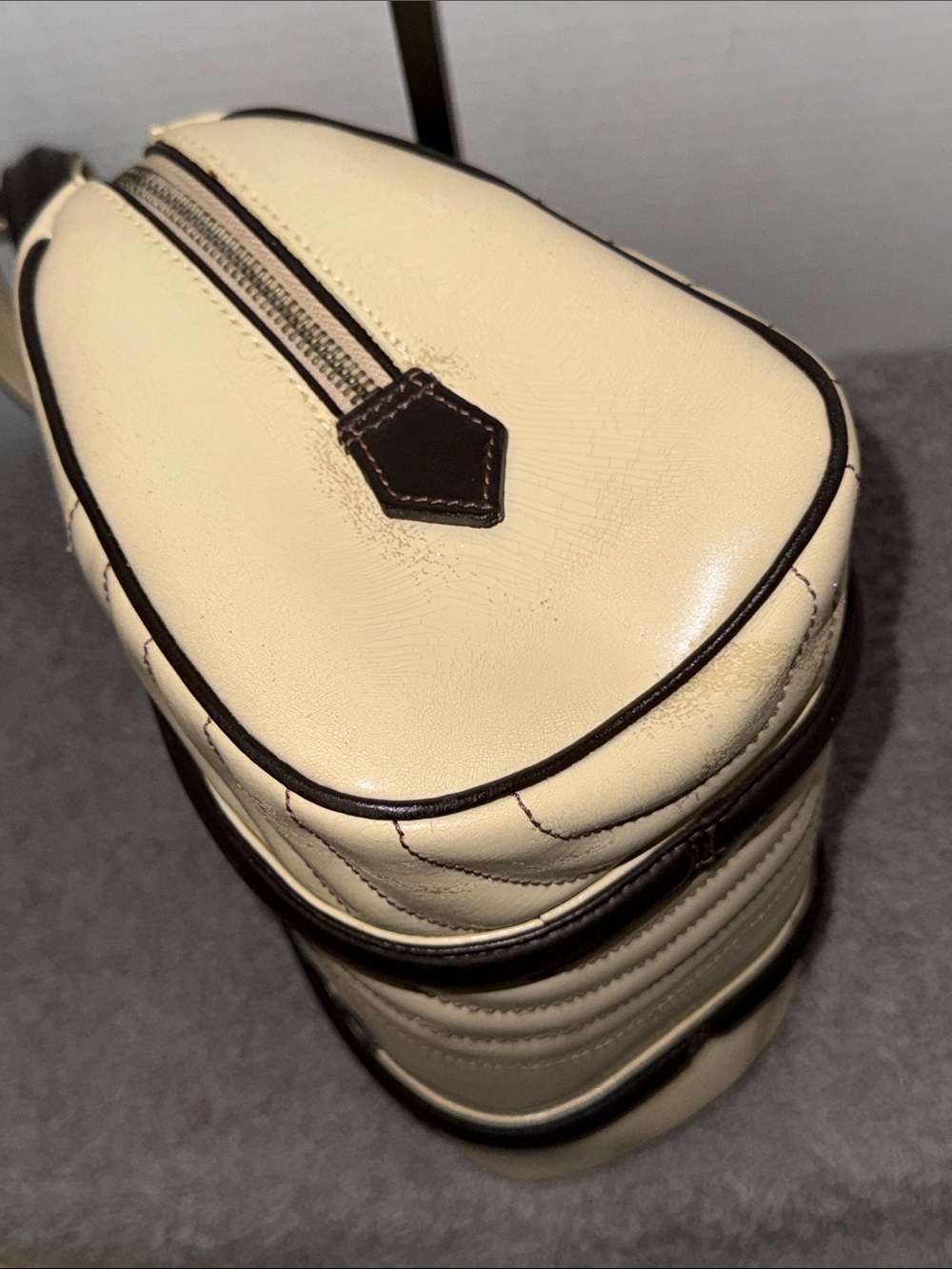 Etro Cream and Dark Brown Leather Bowling Satchel - Picture 5 of 12